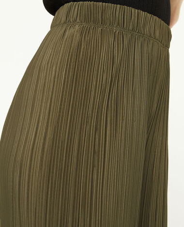 Pantalon large maille plissée vert kaki - Pimkie