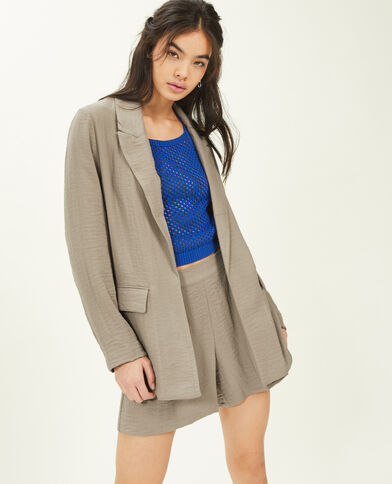 Veste blazer effet lin camel - Pimkie