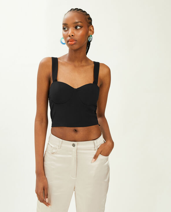 Top brassière larges bretelles noir - Pimkie