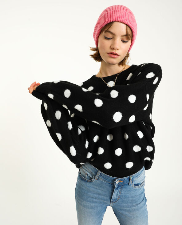 Pull à pois noir - Pimkie