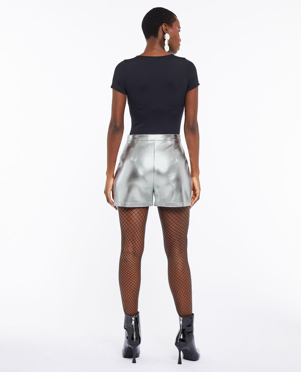 Short taille haute en simili argenté argenté - Pimkie