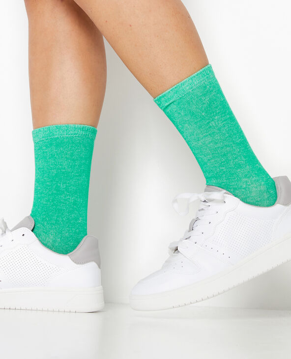 Chaussettes en maille chinée vert clair - Pimkie