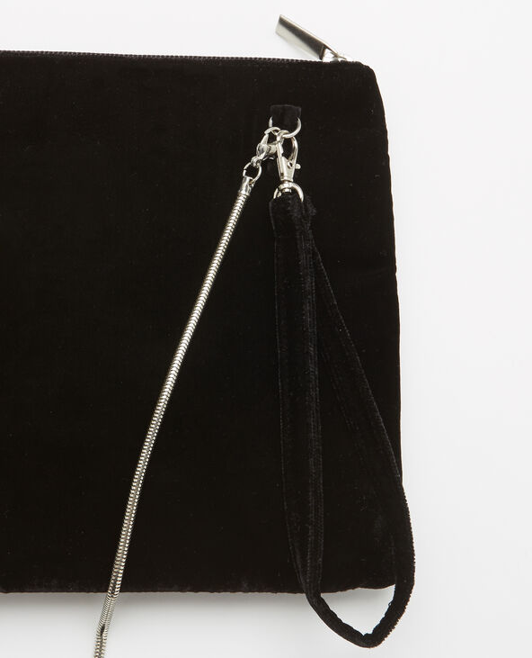Pochette velours perles noir - Pimkie