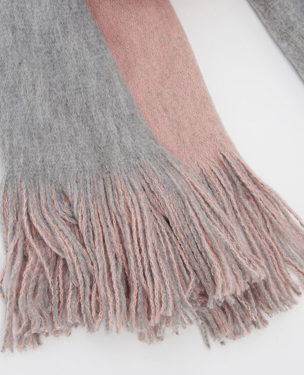 Echarpe double face gris foncé - Pimkie