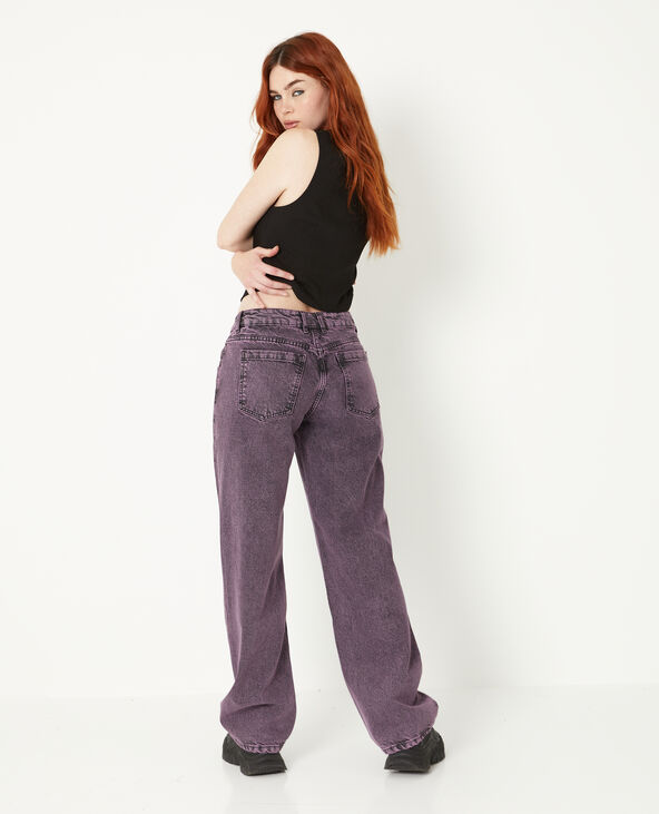 Jean wide taille basse effet dirty violet - Pimkie