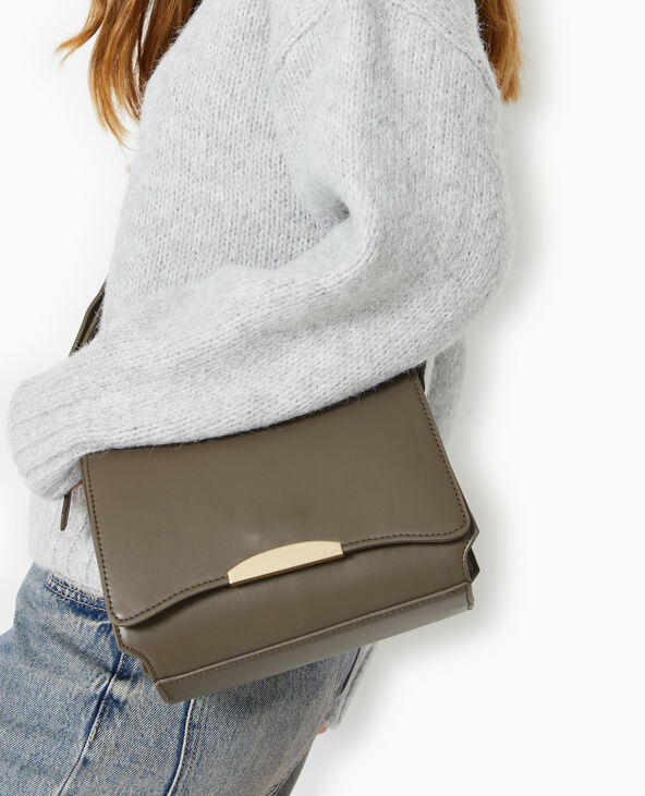 Sac boxy avec détail métal sur rabat vert kaki - Pimkie