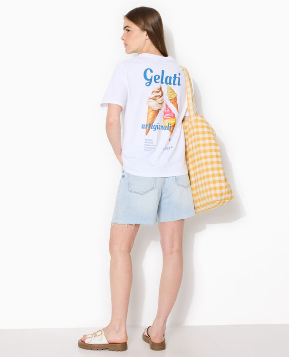 T-shirt oversize avec print poitrine et dos blanc - Pimkie