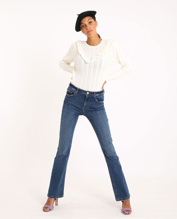Pull à volants blanc - Pimkie