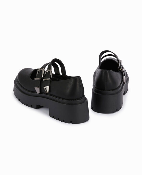 Babies avec 2 brides et semelles chunky noir - Pimkie