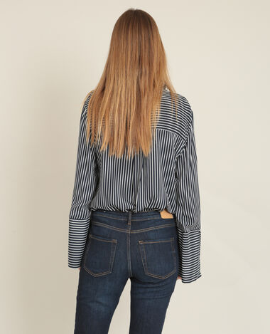 Chemise à rayures bleu marine - Pimkie
