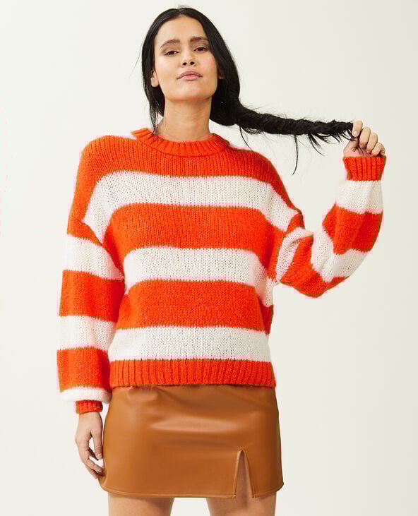Pull col rond orange - Pimkie