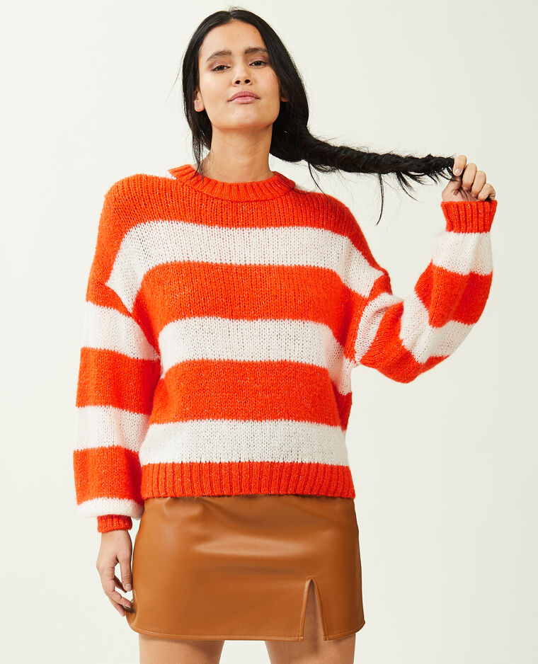 Pull col rond orange - Pimkie