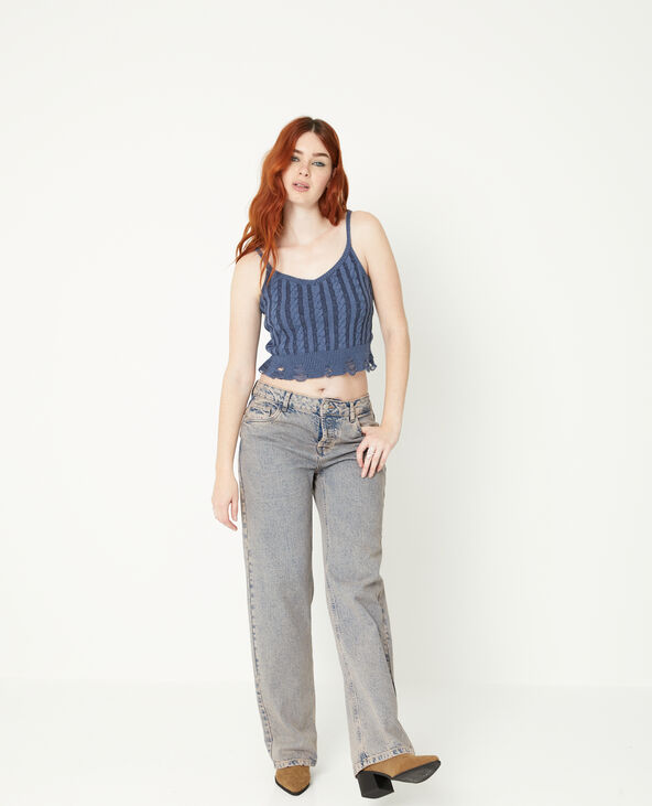 Jean wide taille basse gris clair - Pimkie
