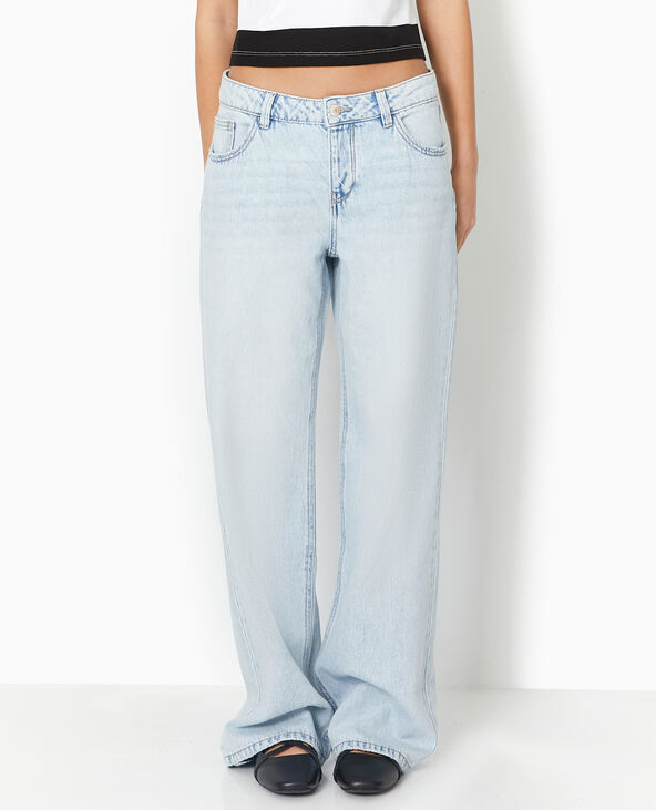 Jean wide taille basse bleu clair - Pimkie