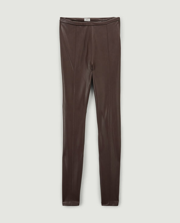 Legging simili cuir marron - Pimkie