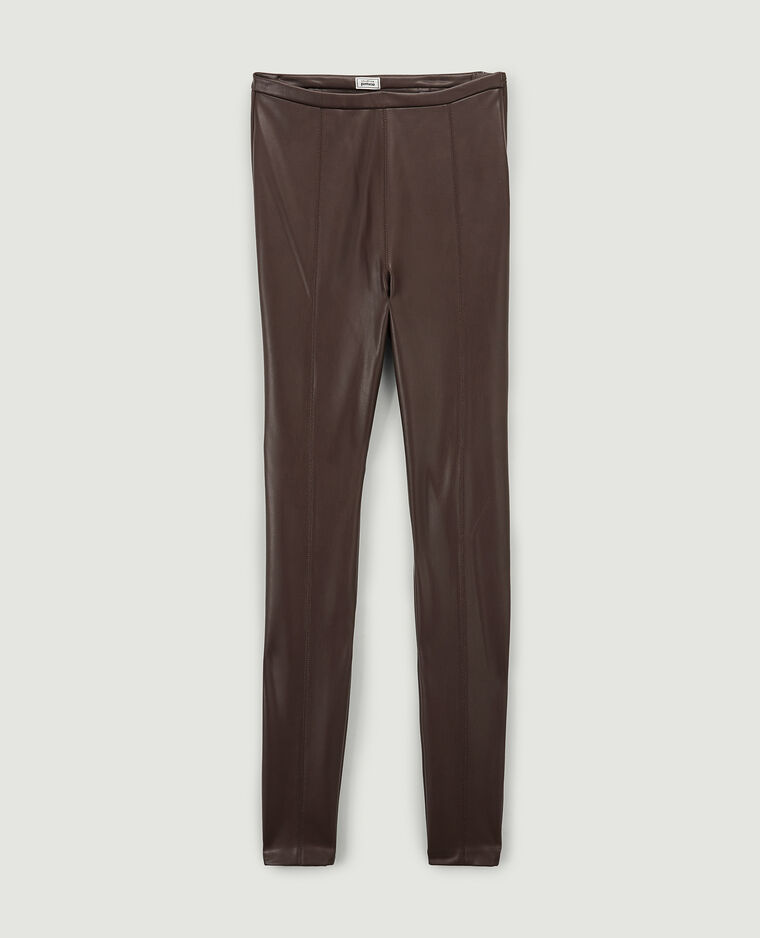 Legging simili cuir marron - Pimkie