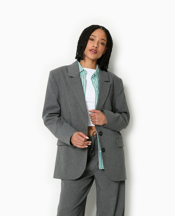 Veste blazer oversize gris foncé - Pimkie
