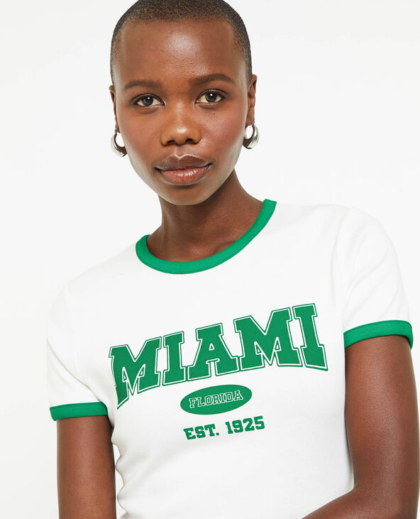 T-shirt manches courtes avec bords contrastés blanc - Pimkie