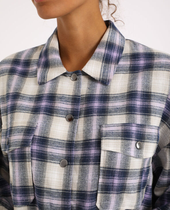 Chemise oversized à carreaux blanc - Pimkie