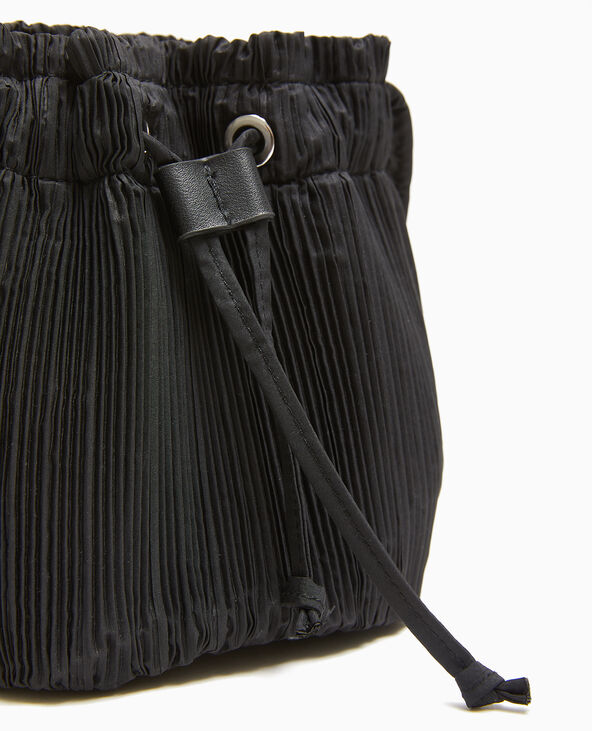 Mini sac seau en tissu plissé noir - Pimkie