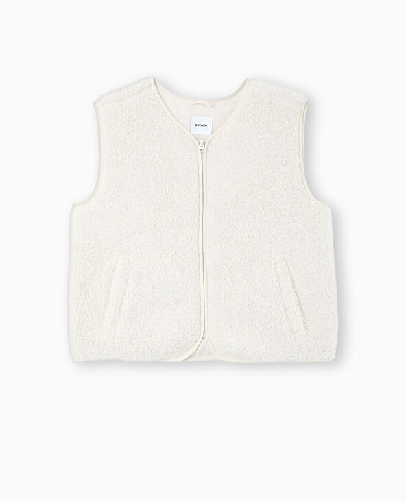 Gilet sans manches en sherpa effet mouton écru - Pimkie