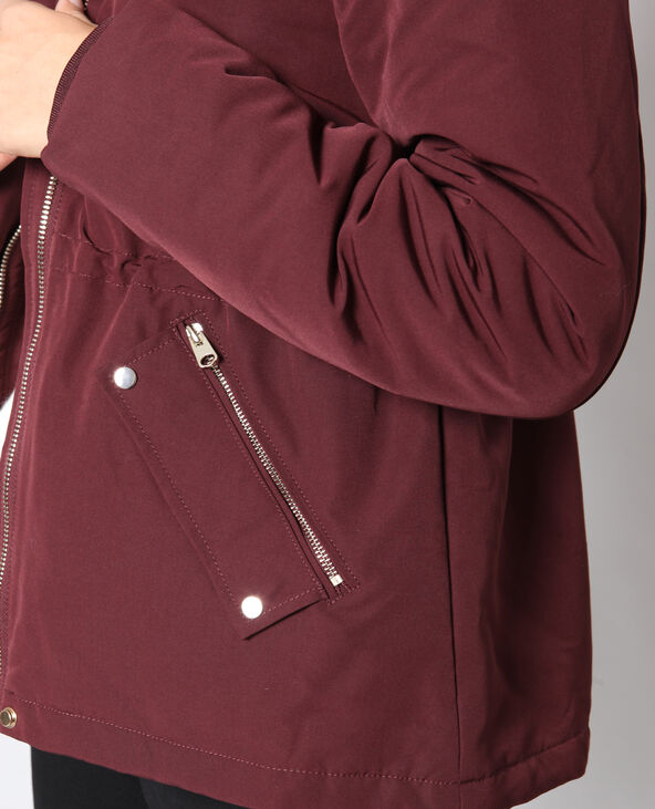 Parka à capuche bordeaux - Pimkie