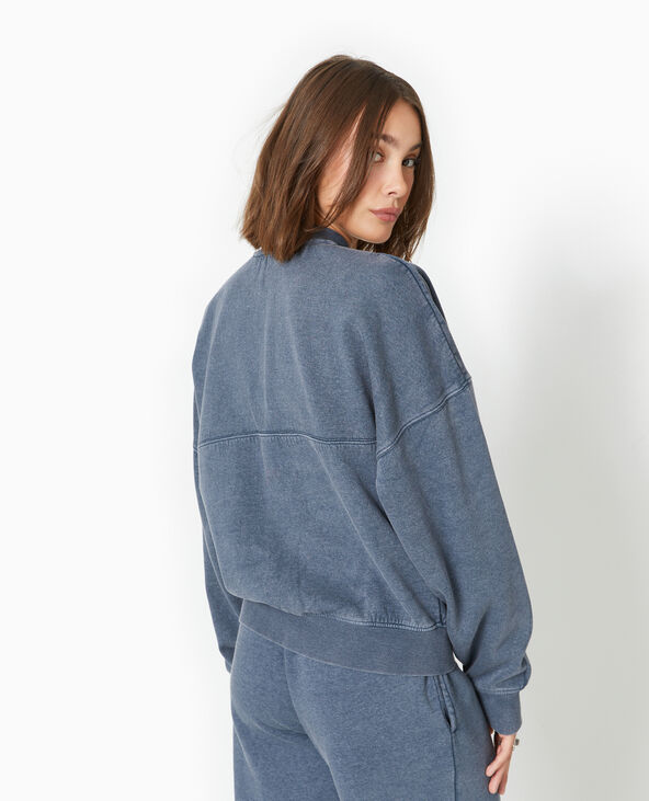 Sweat molleton zippé forme bomber gris foncé - Pimkie