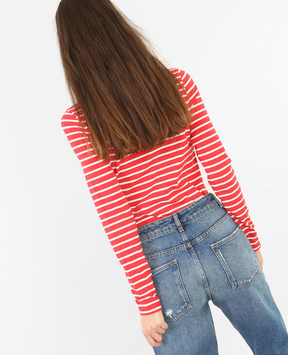 T-shirt rayé rouge - Pimkie