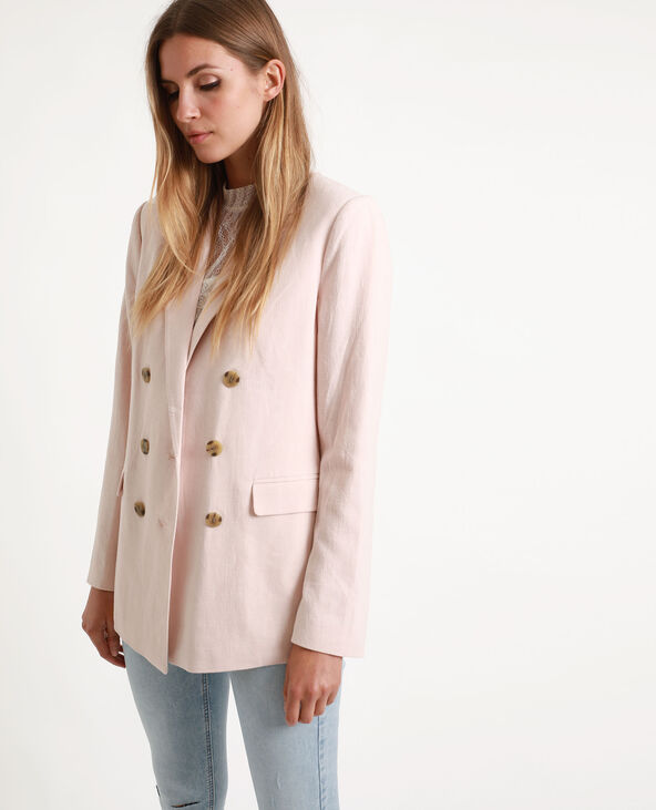 Blazer double boutonnage rose clair - Pimkie