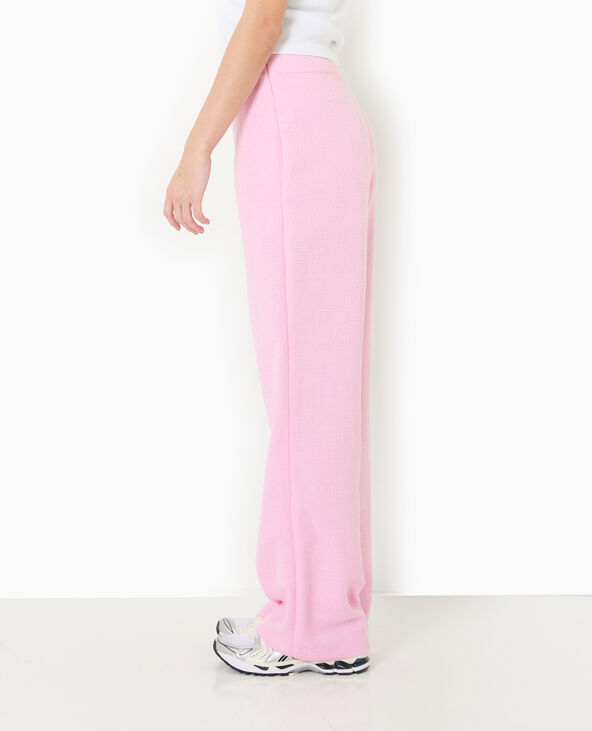 Pantalon droit en tweed rose - Pimkie