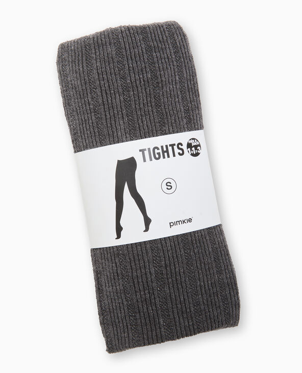 Collants en maille fantaisie gris chiné - Pimkie