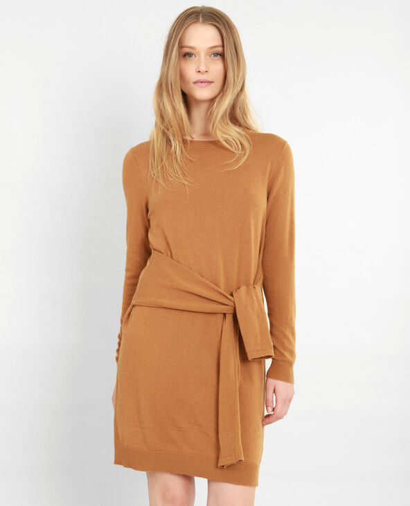Robe pull à nouer camel - Pimkie