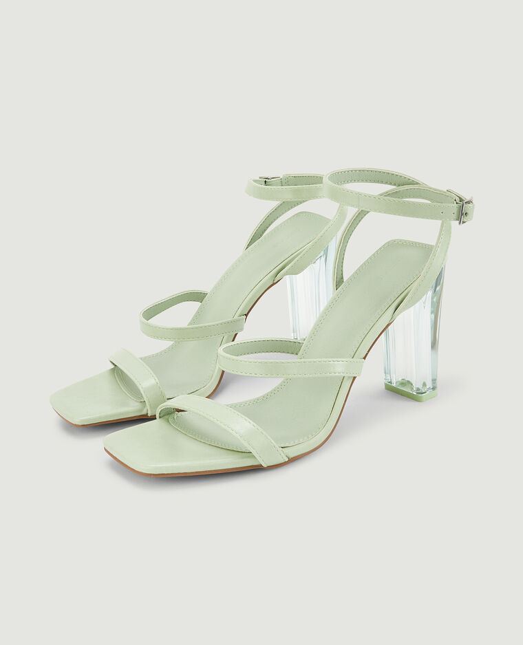 Sandales talons plexi vert d'eau - Pimkie
