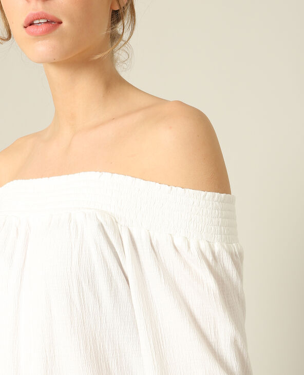Blouse à col bardot blanc - Pimkie