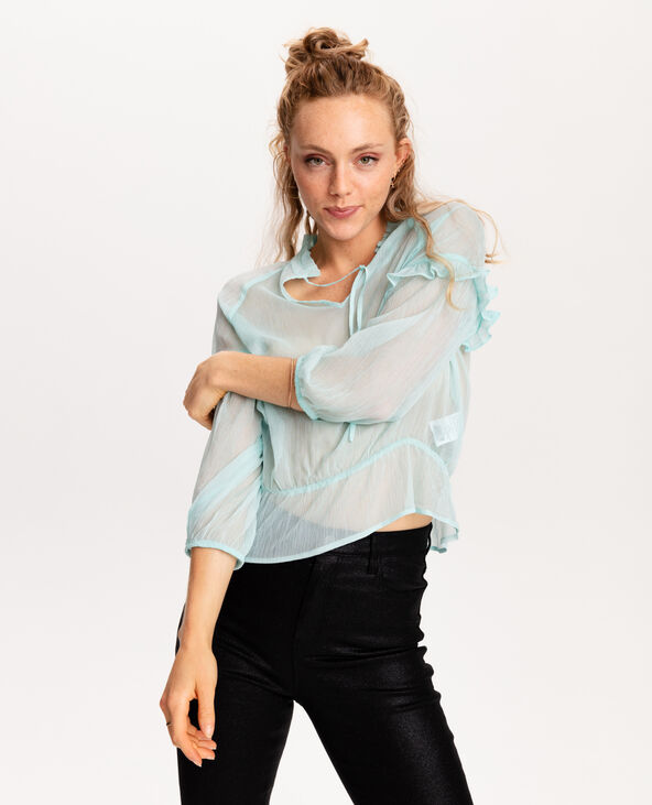 Blouse transparente bleu turquoise - Pimkie