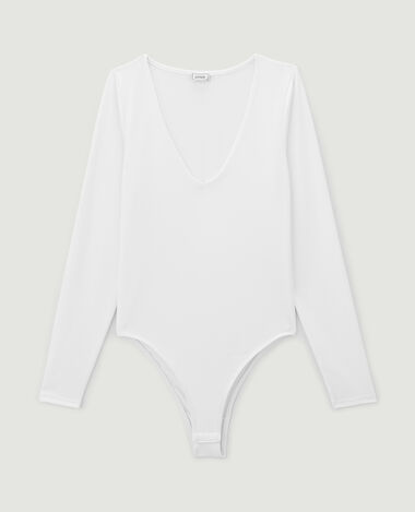 Body manches longues en matière gainante blanc - Pimkie