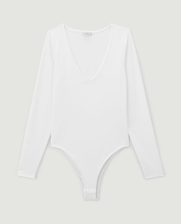 Body manches longues en matière gainante blanc - Pimkie
