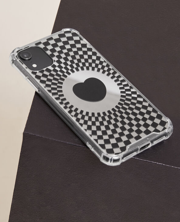 Coque de téléphone motif cœur psychédélique noir - Pimkie
