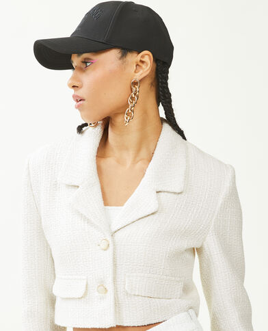 Veste courte effet tweed blanc - Pimkie