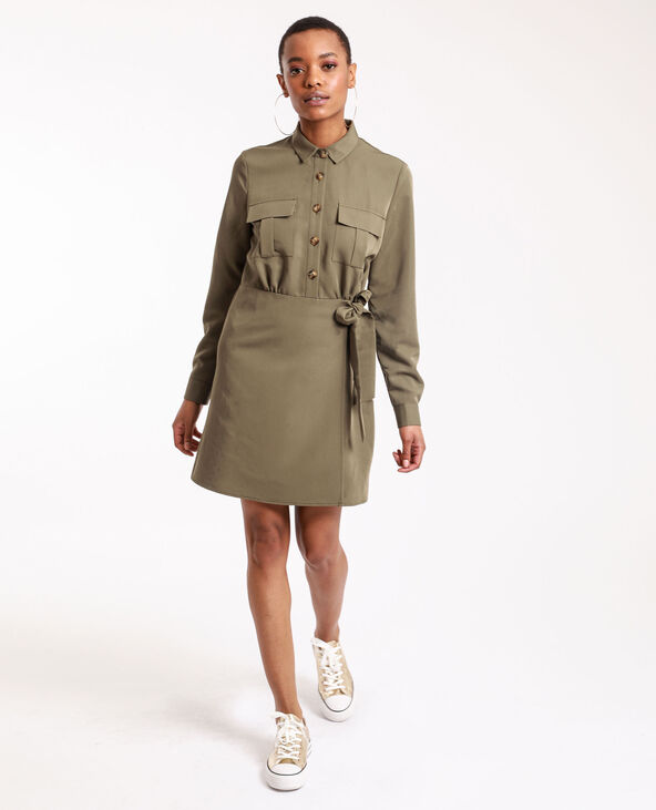 Robe portefeuille vert kaki - Pimkie