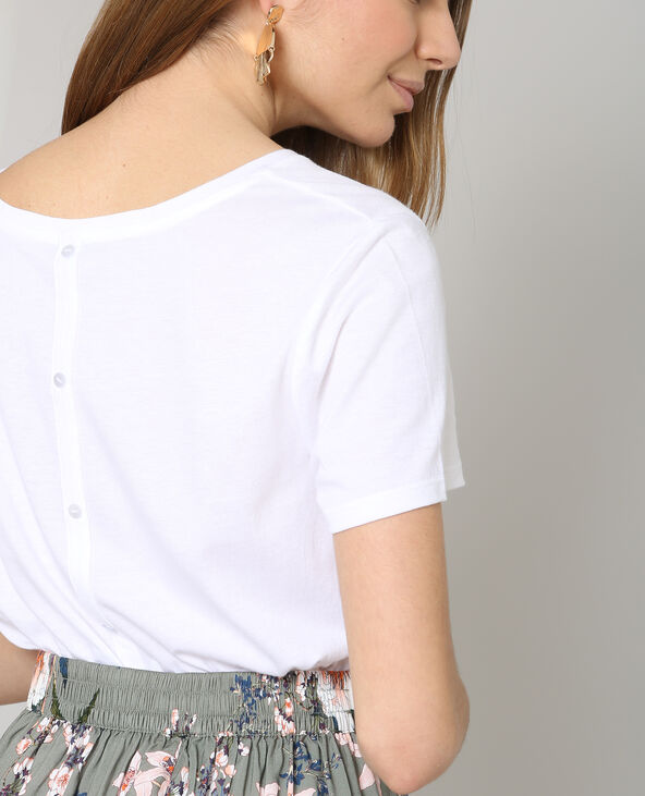 T-shirt col V blanc - Pimkie