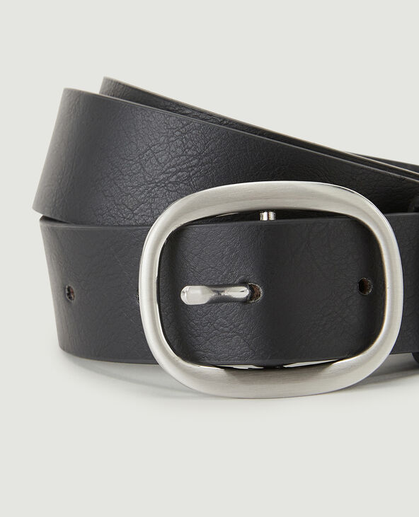 Ceinture boucle ovale noir - Pimkie