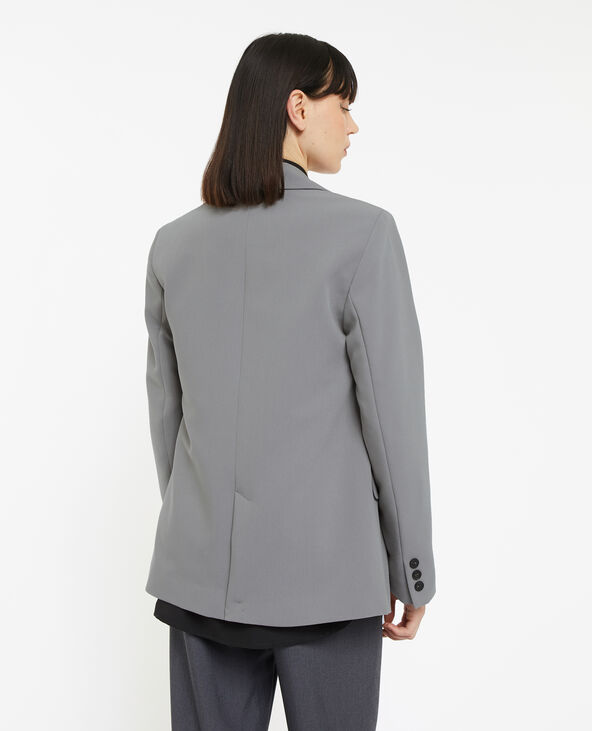 Veste blazer droite avec poches gris foncé - Pimkie