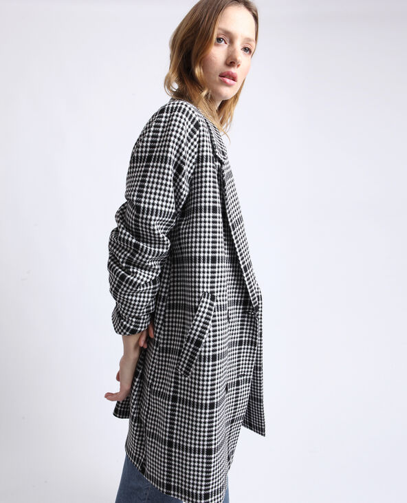 Manteau à carreaux noir - Pimkie