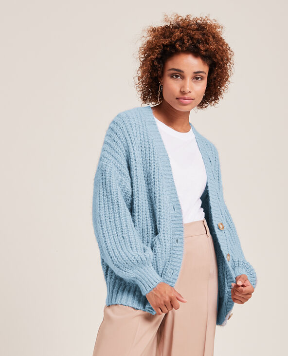 Gilet maille bleu online