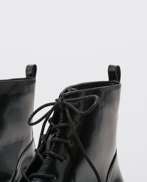 Boots rangers vernis noir noir - Pimkie