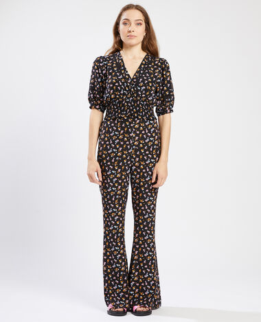 Blouse courte avec dentelle noir - Pimkie