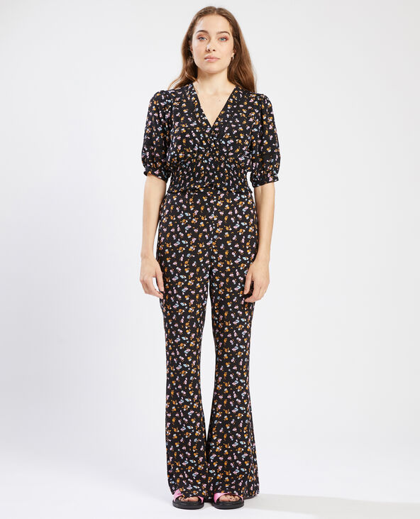 Blouse courte avec dentelle noir - Pimkie