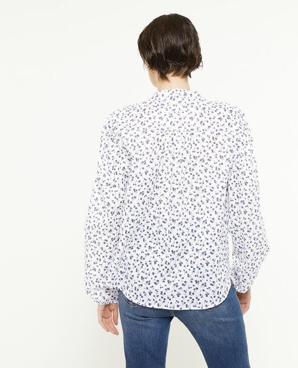 Blouse manches ballons motif fleurs blanc - Pimkie