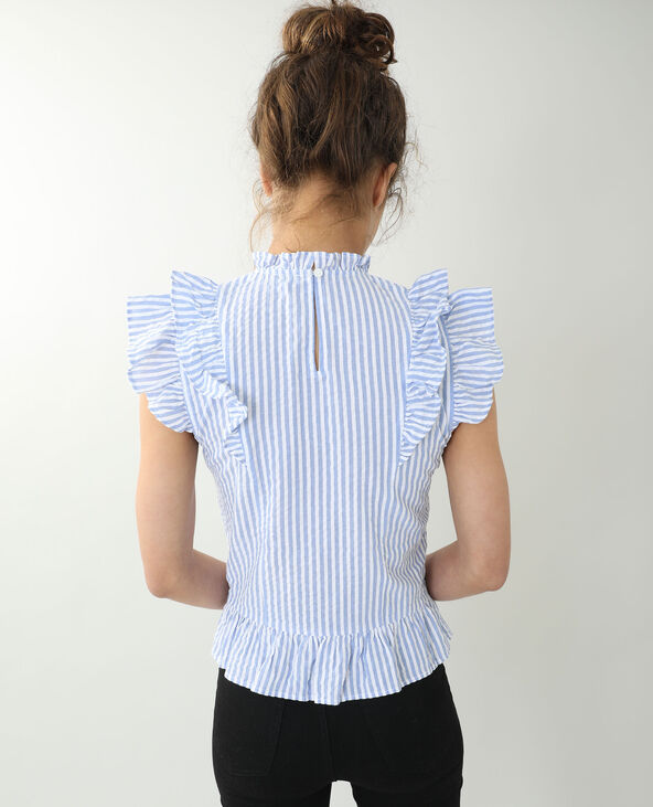 Top à volants blanc - Pimkie